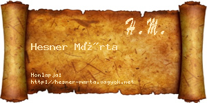 Hesner Márta névjegykártya