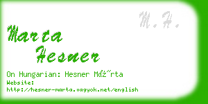 marta hesner business card